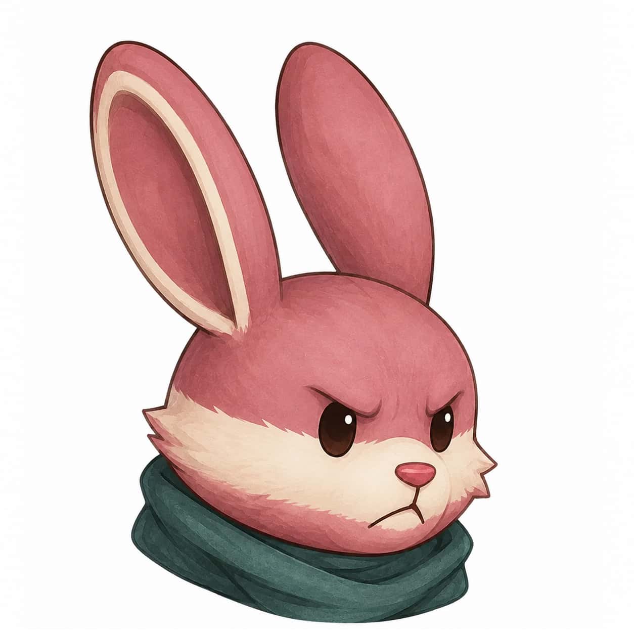 Close-up of the father: darker pink bands sweeping across the cheeks and forehead, long tufts at the ear tips.