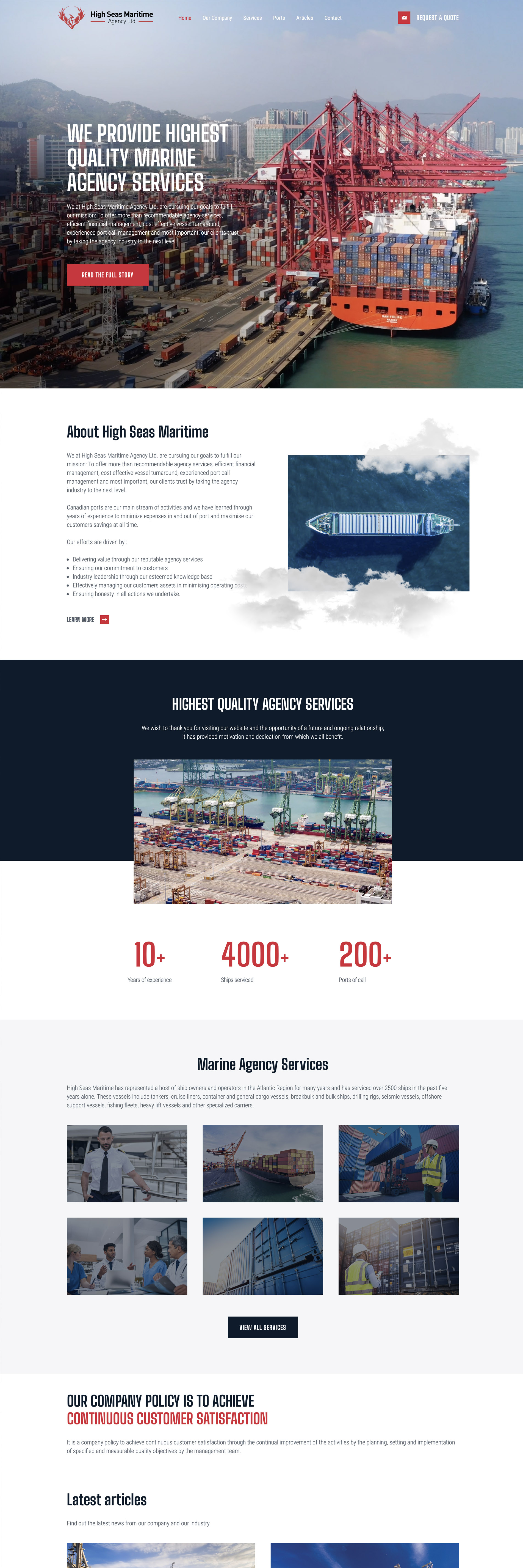 highseasmaritime Wordpress Portfolio Theme