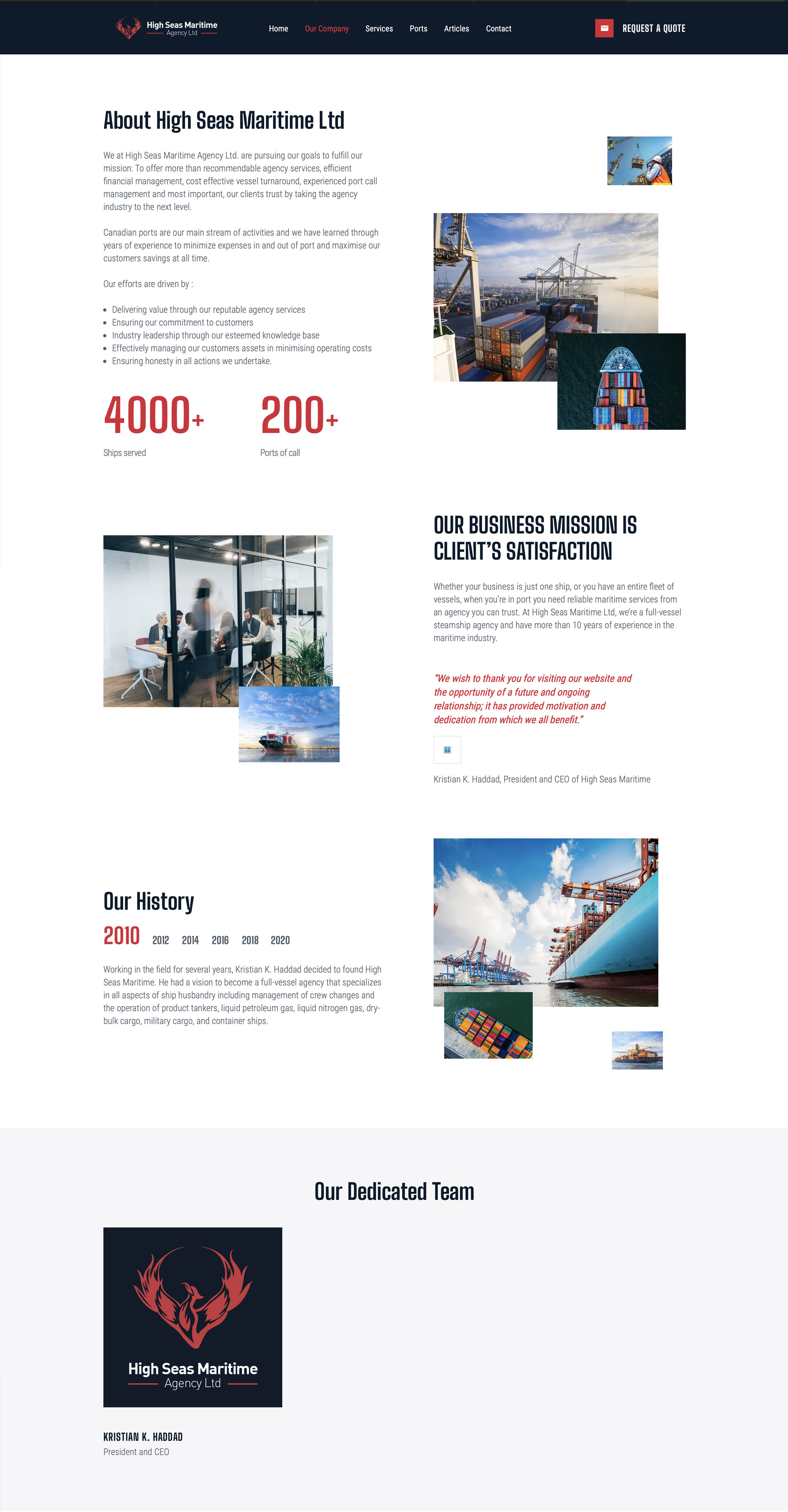 highseasmaritime Wordpress Portfolio Theme