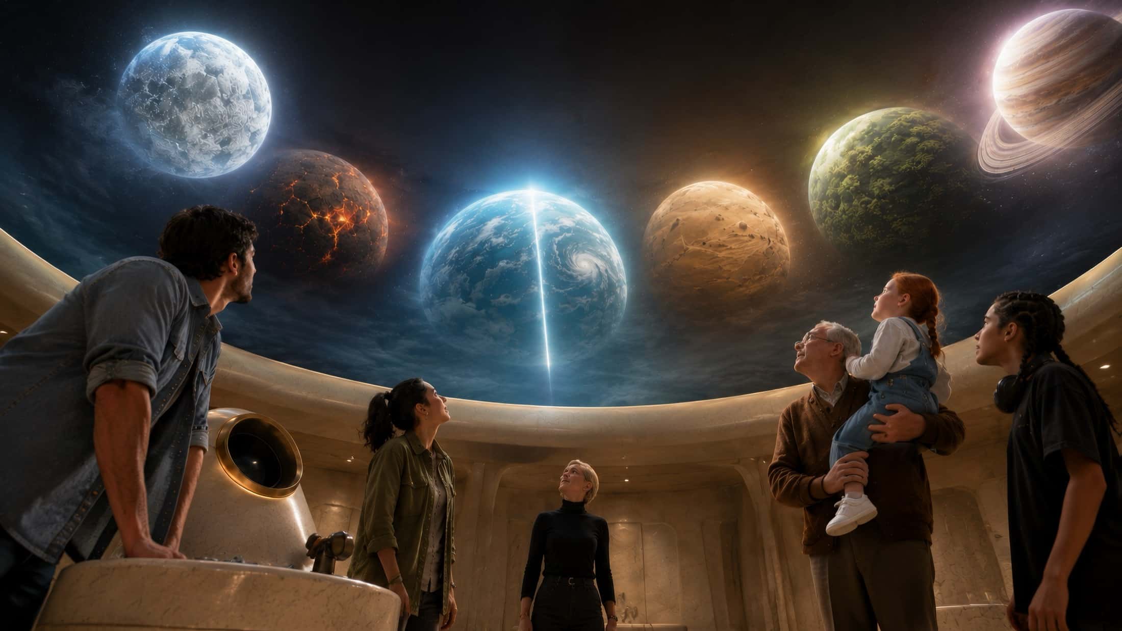 A large-format immersive environment installed in a public space, at visitor scale.